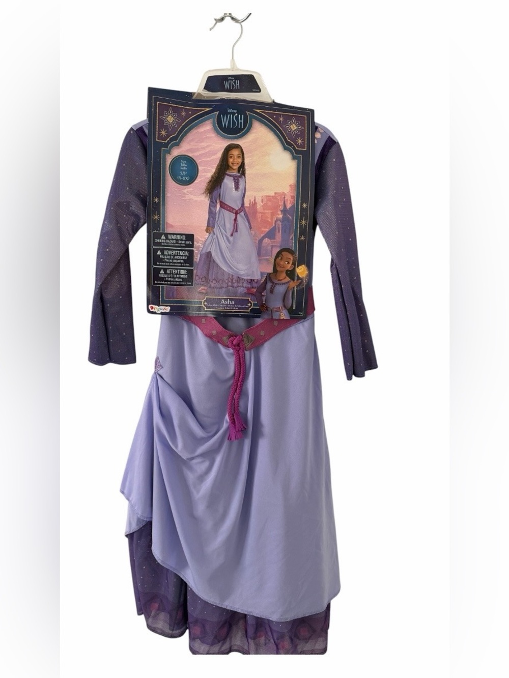 Disney Asha Lavender and Deep Purple Girls Costume Dress Size Small NWT